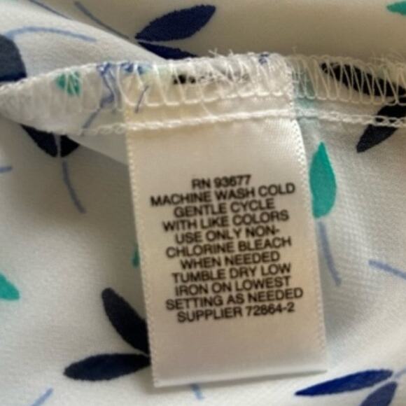 Liz Claiborne Top Women's Sheer Sleeveless Button Up Cool Blue/Green Size L - Picture 6 of 7